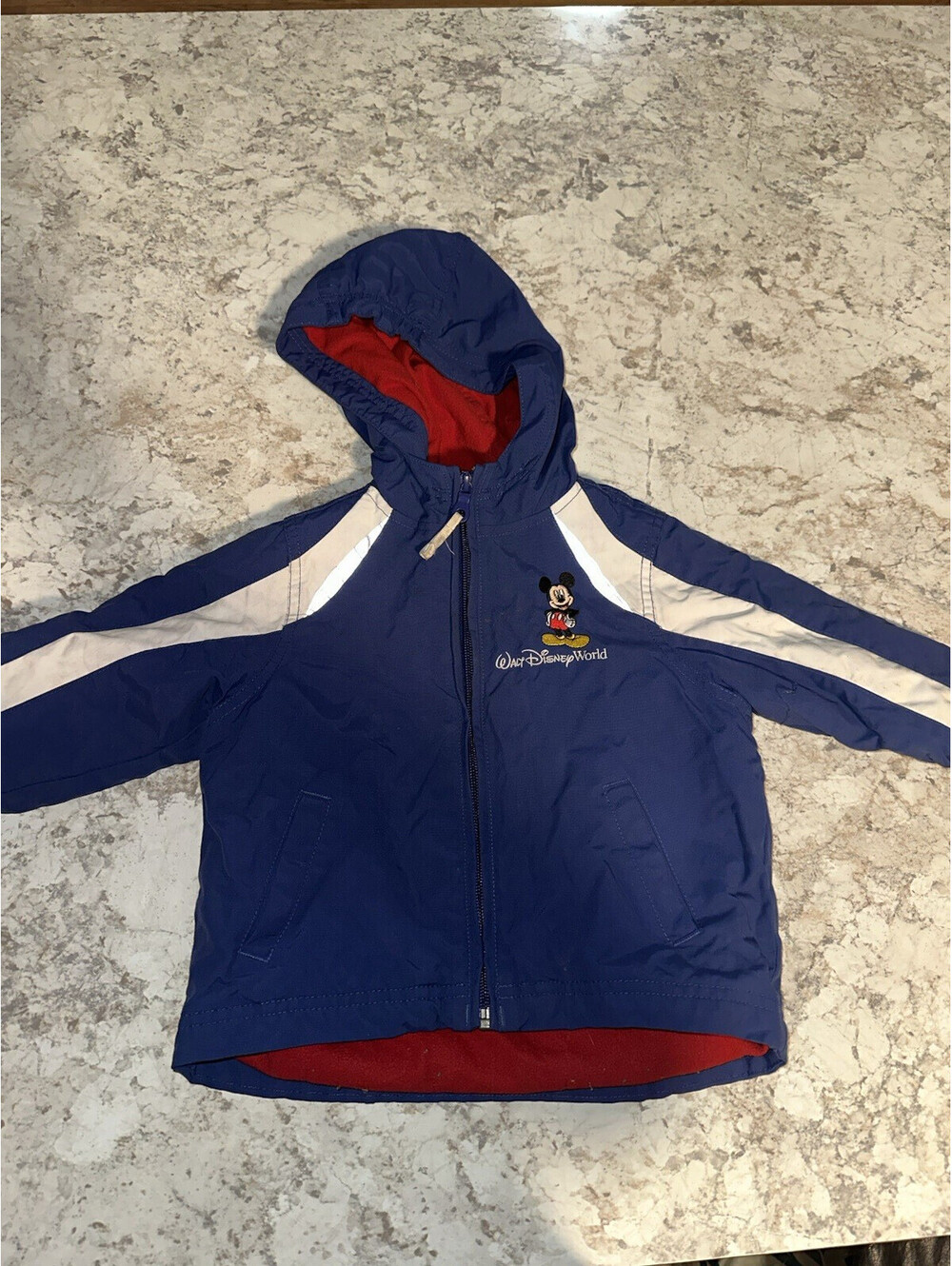 Walt Disney World Vintage Toddler 2T Blue Hooded Jacket Mickey & Friends